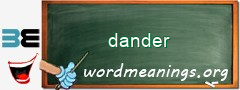 WordMeaning blackboard for dander